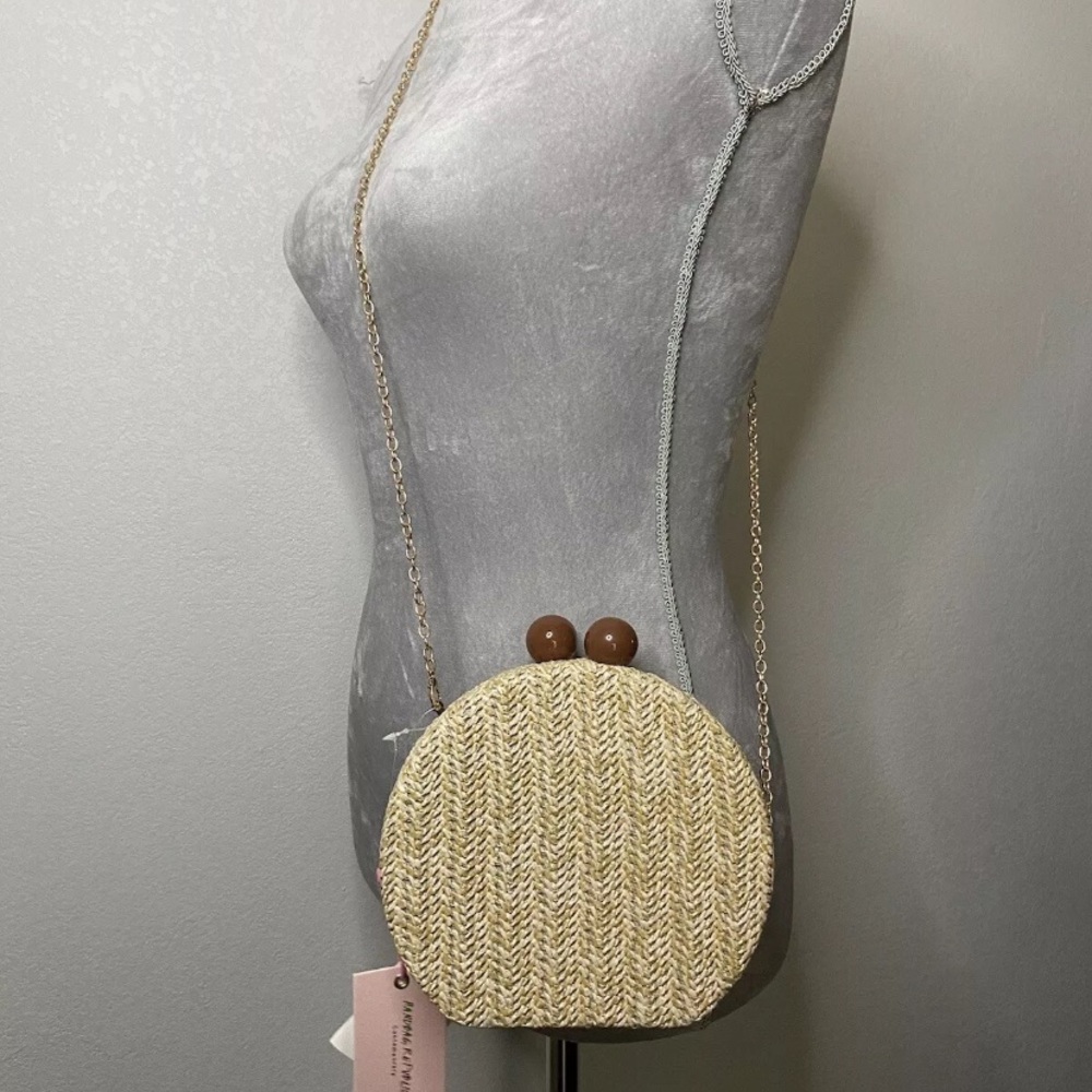 Handbag republic Chic Round Straw Crossbody Bag